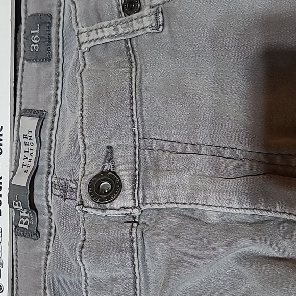 BKE TYLER STRAIGHT EMBROIDERED GRAY DENIM JEAN - Picture 5 of 13